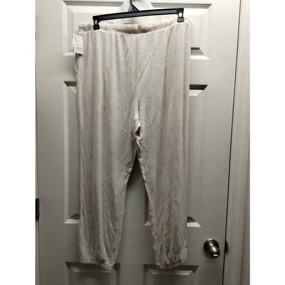 Auden Sleepwear NWT Women's Size XXL Cream Cozy Ribbed Jogger Lounge Pants - Picture 3 of 7